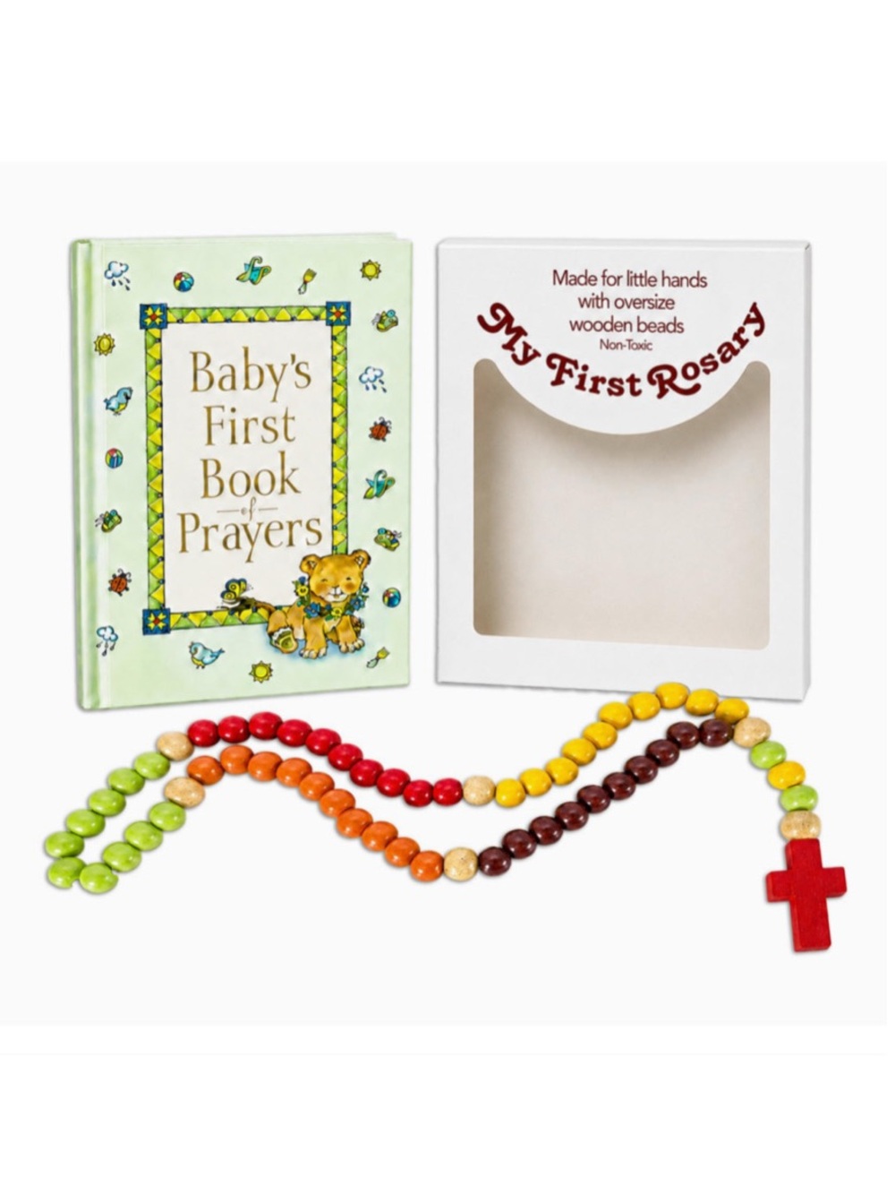 My 1st Rosary My 1st Bible Multi-Color Wooden Bead Kids Rosary Religious NIB